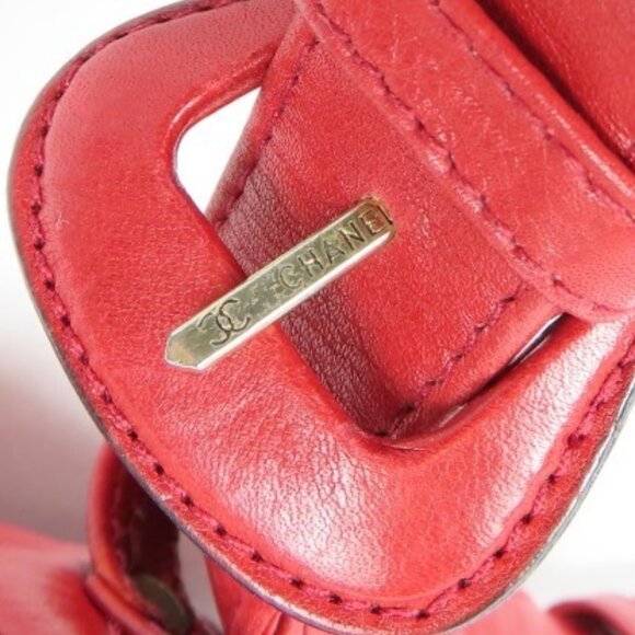 Authentic CHANEL CC Vintage Matelasse Lambskin Waist Pouch Bum Bag Leather Red - Picture 16 of 16